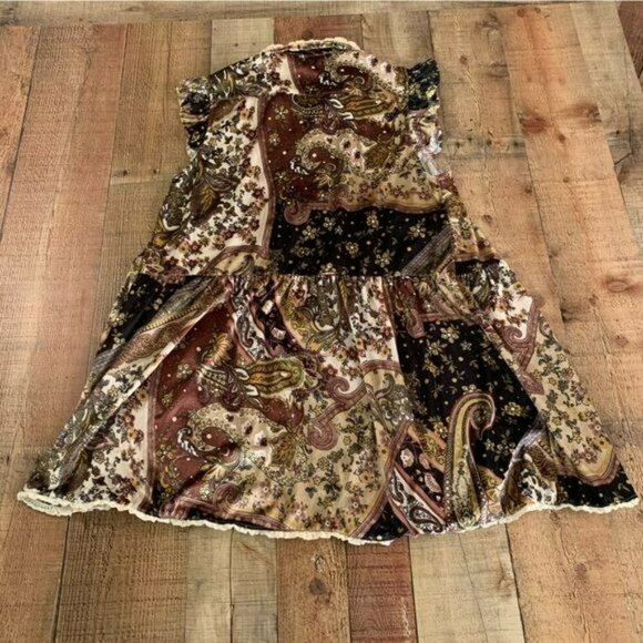 Echo Rose womens size medium tapestry paisley damask button front midi dress - Picture 7 of 11